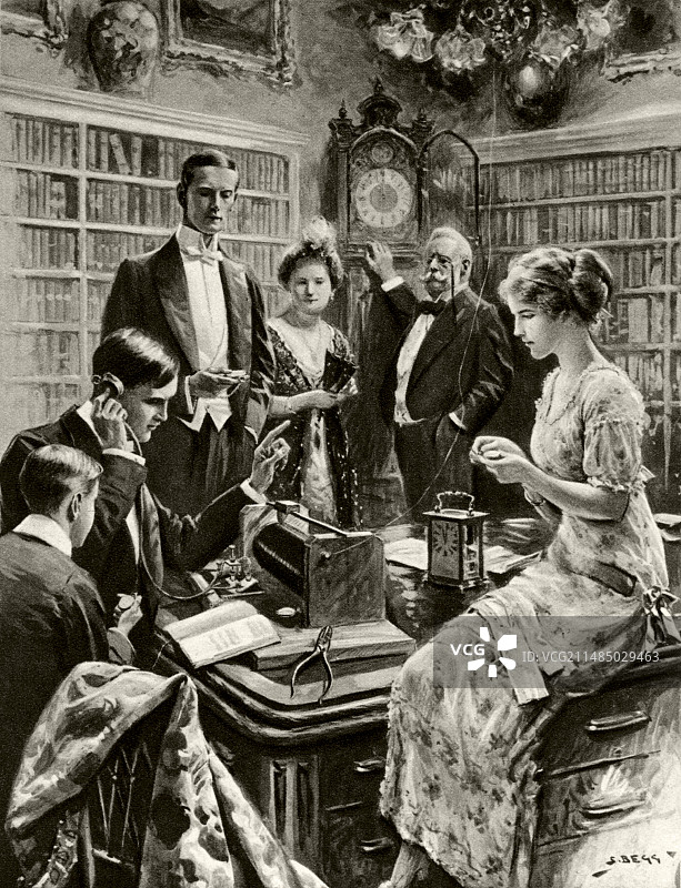 收听广播插画图片素材