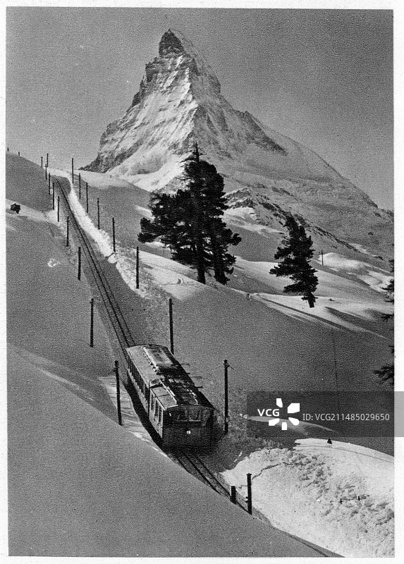 瑞士戈尔内格拉特齿轨铁路图片素材