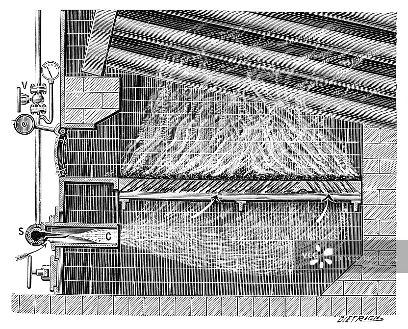 19世纪的波illon锅炉图片素材