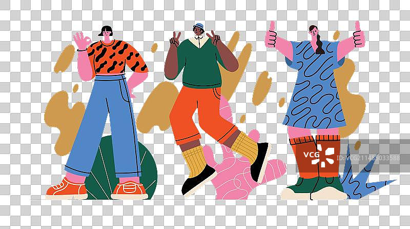 快乐的积极人士团队（一男一女）图片素材