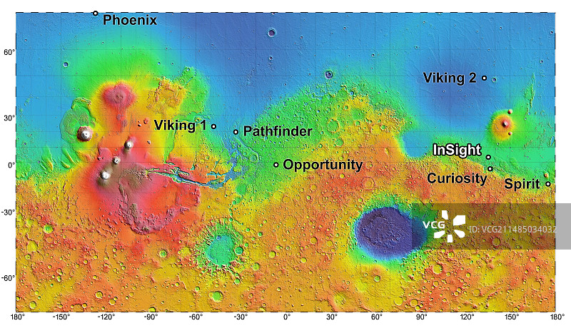 火星任务着陆点图片素材