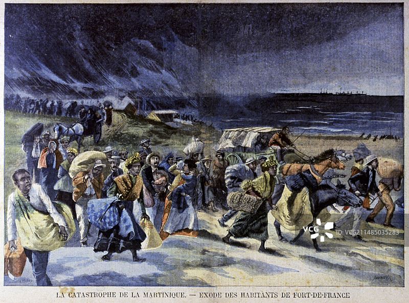 1902年培雷火山爆发插图图片素材