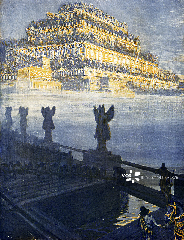 巴比伦空中花园插图图片素材