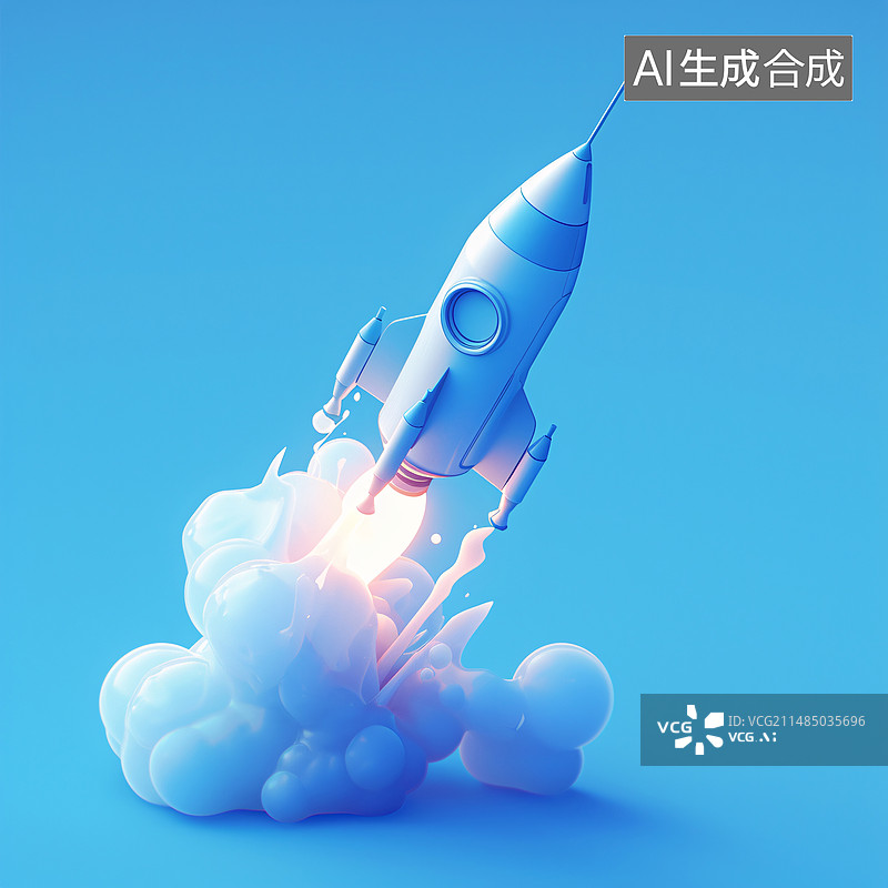 【AI数字艺术】世界航天日火箭发射宇宙飞船太空旅行三维渲染插图图片素材