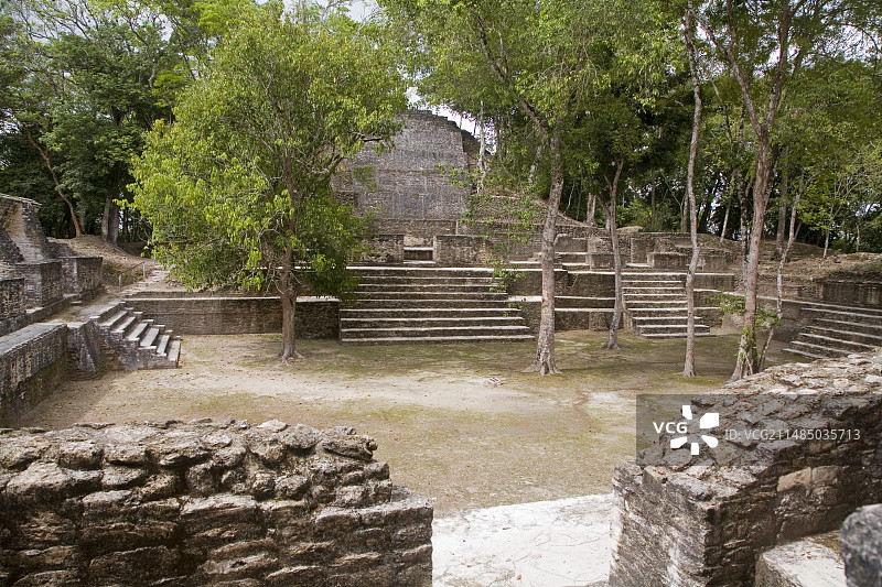伯利兹玛雅广场和寺庙图片素材