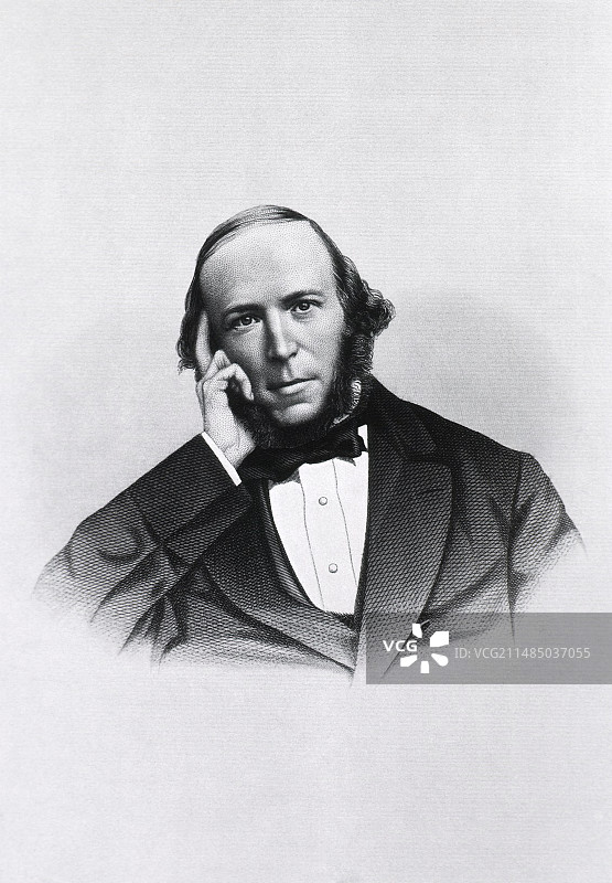 英国哲学家赫伯特·斯宾塞图片素材