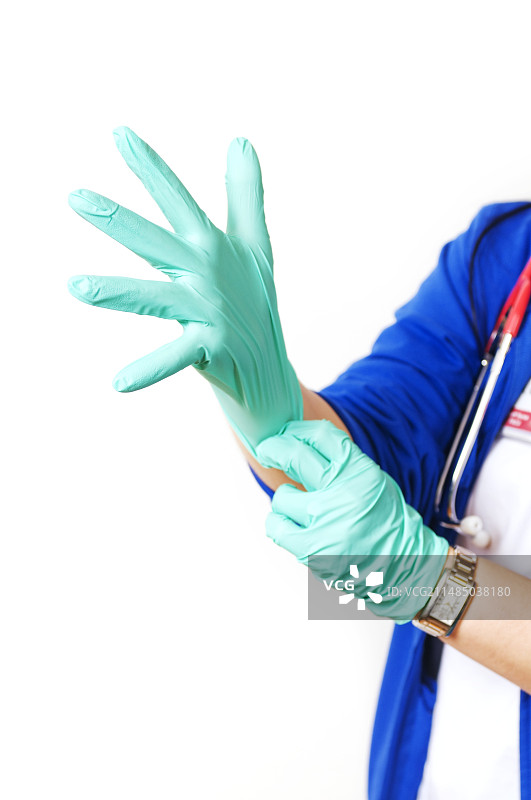 医生戴手套图片素材