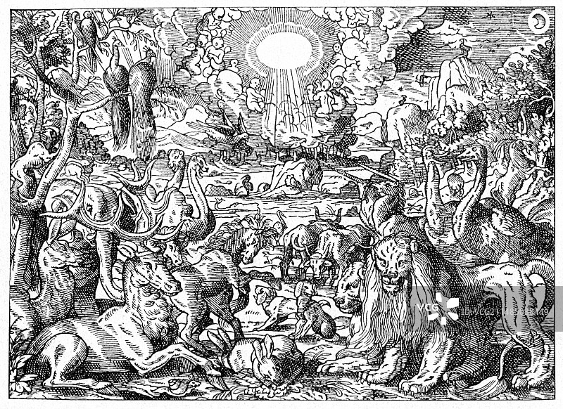 天堂，17世纪艺术作品图片素材