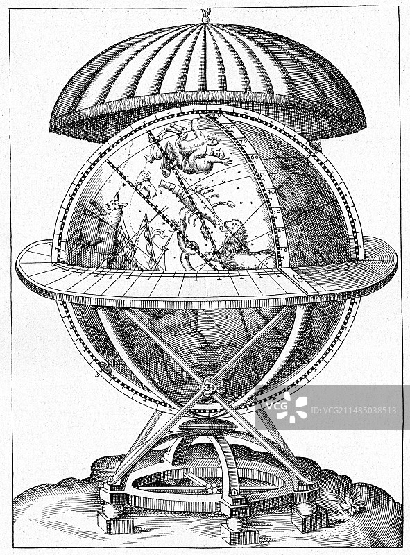 第谷的黄铜地球仪艺术作品图片素材