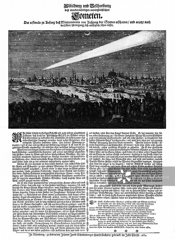 1680年大彗星历史画作图片素材