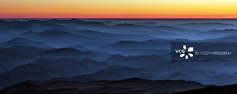 智利阿塔卡马沙漠的日落图片素材