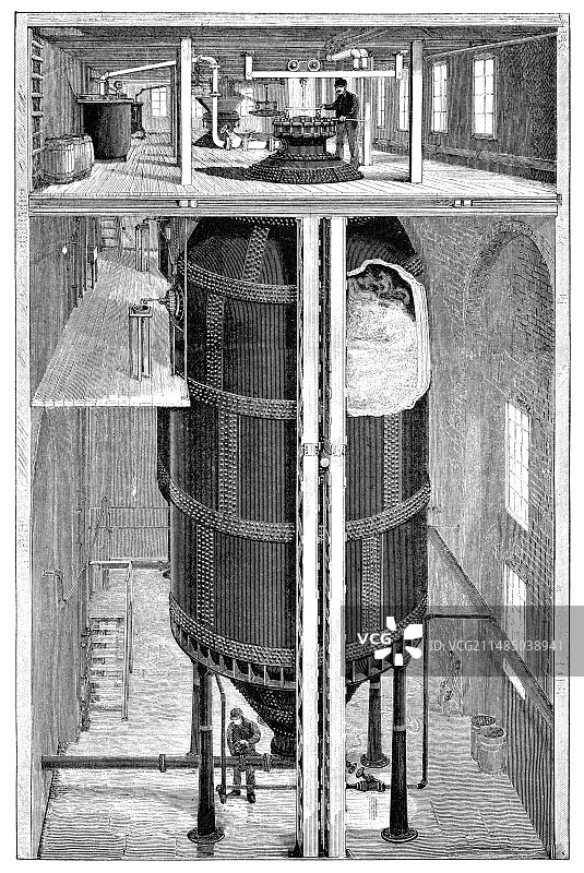 1898年木浆的亚硫酸盐制浆工艺图片素材