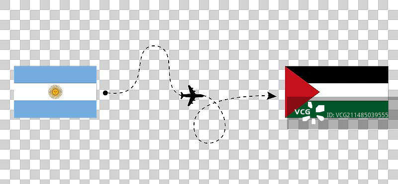 阿根廷飞往巴勒斯坦的航班与旅行图片素材