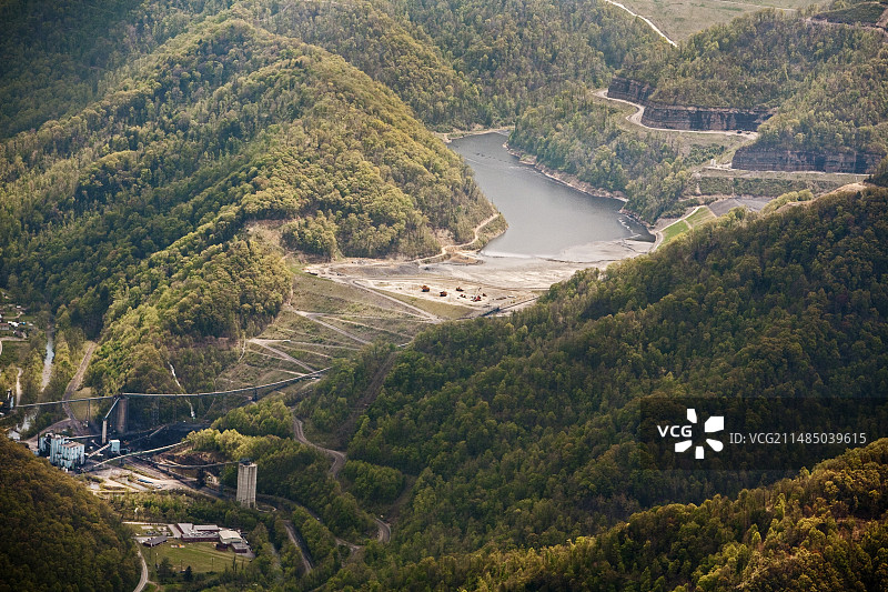 美国西弗吉尼亚州的煤泥坝图片素材