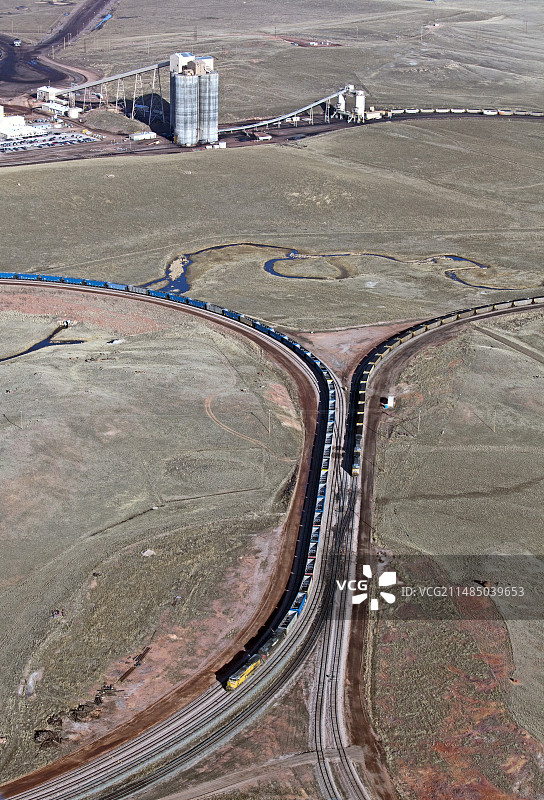美国怀俄明州矿场的运煤火车图片素材