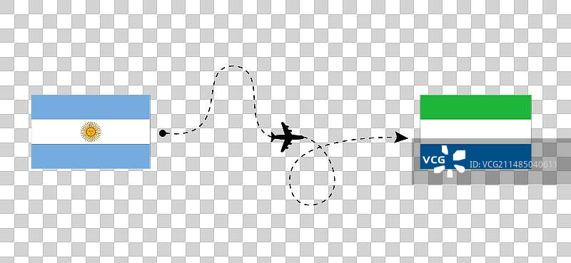 阿根廷飞往塞拉利昂的航班旅行图片素材