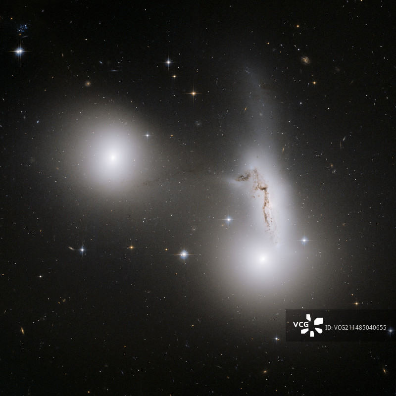 HCG 90中相互作用的星系,哈勃太空望远镜图像图片素材