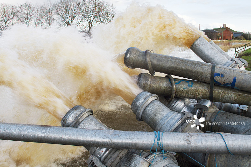 2014年萨默塞特郡洪水排水图片素材