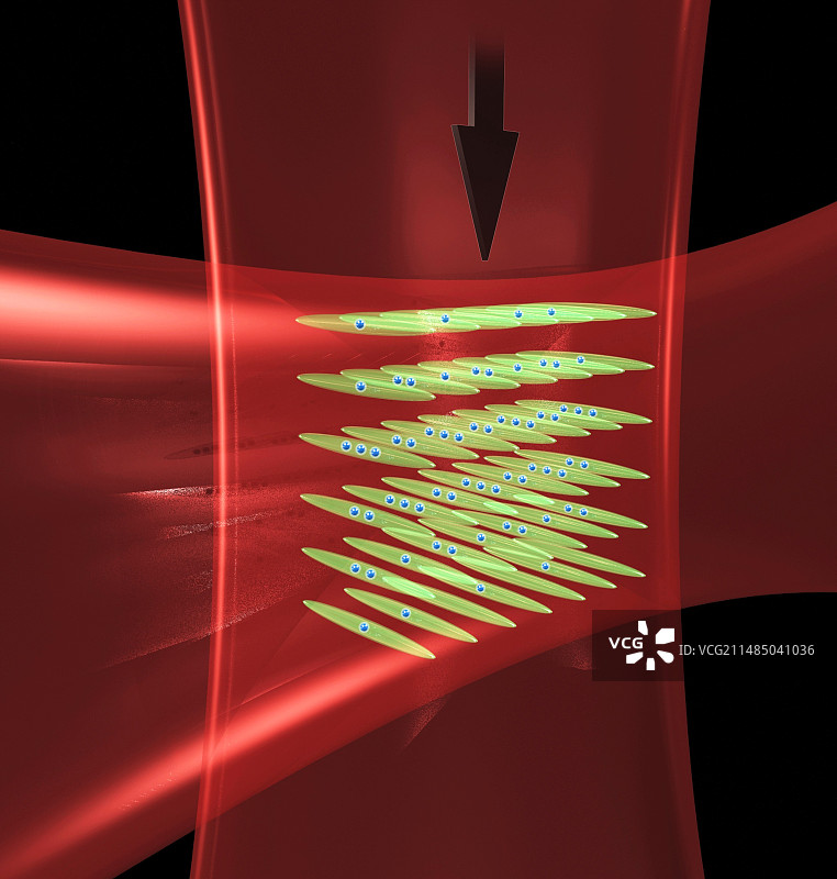 原子钟中的激光束，艺术作品图片素材