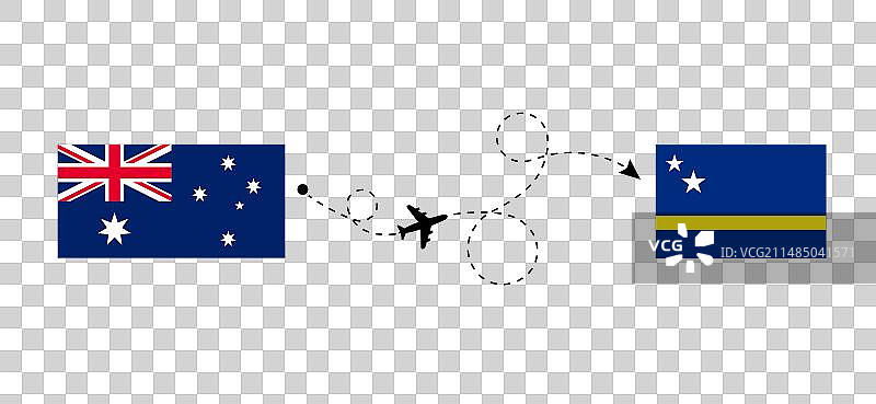 从澳大利亚到库拉索的飞行旅行图片素材