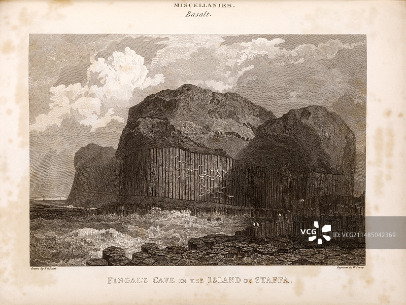 19世纪的斯塔法岛芬戈尔洞穴图片素材