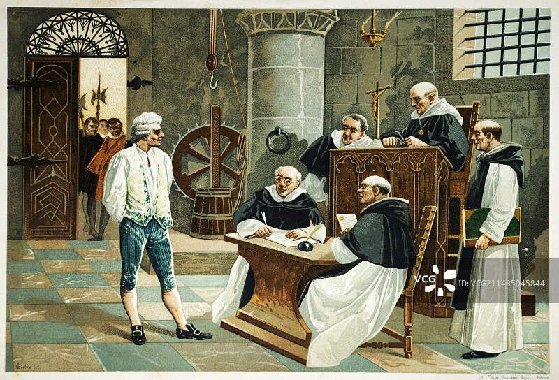 西班牙宗教裁判所前的被告图片素材