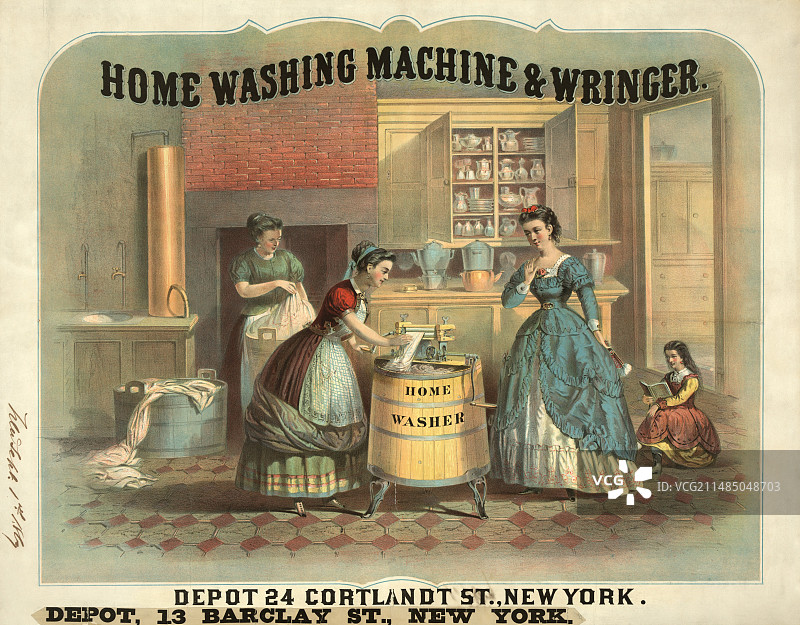 19世纪洗衣机广告图片素材