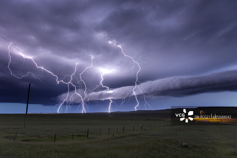 美国怀俄明州的闪电图片素材