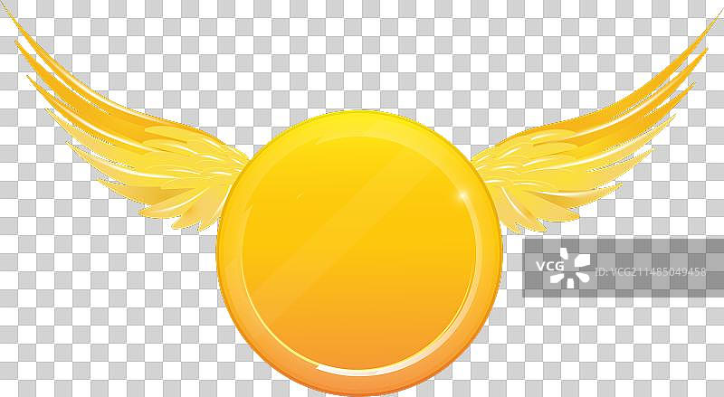 带有金色翅膀的飞翔金币图片素材