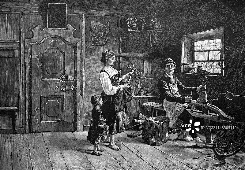 19世纪木雕师作品图片素材