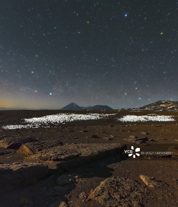 Licancabur火山上空的夜空图片素材