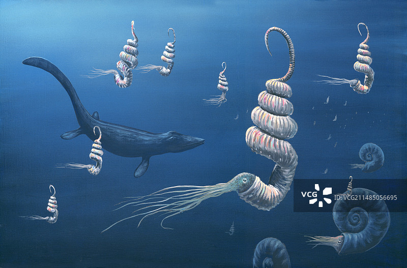 白垩纪海洋艺术作品图片素材