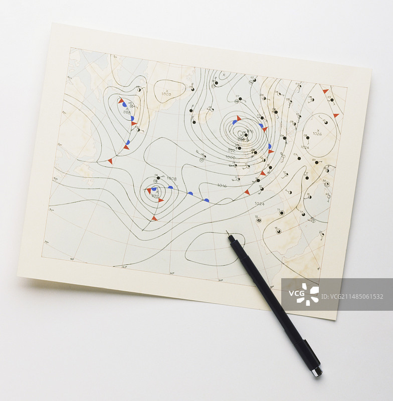 天气图表和笔图片素材