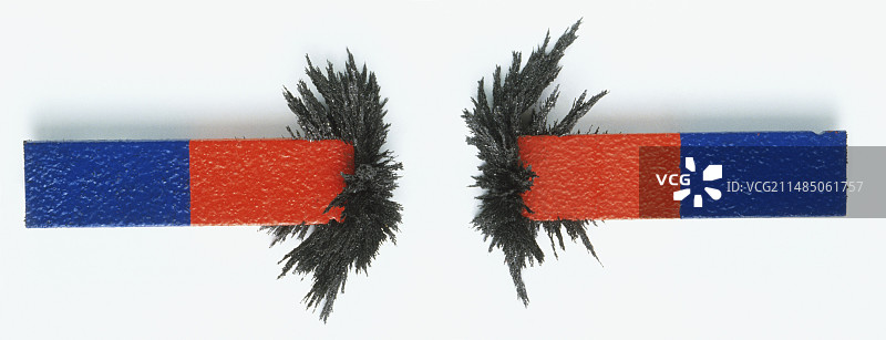 两个磁铁相对放置图片素材