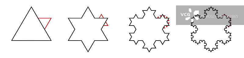 科赫雪花分形艺术作品图片素材