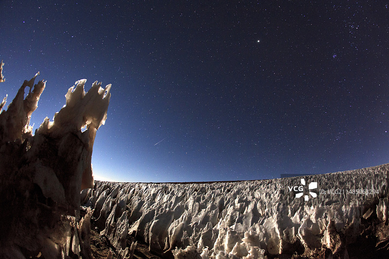 夜幕下的安第斯冰原图片素材