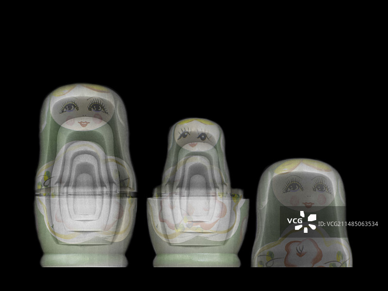 X光下的俄罗斯套娃图片素材