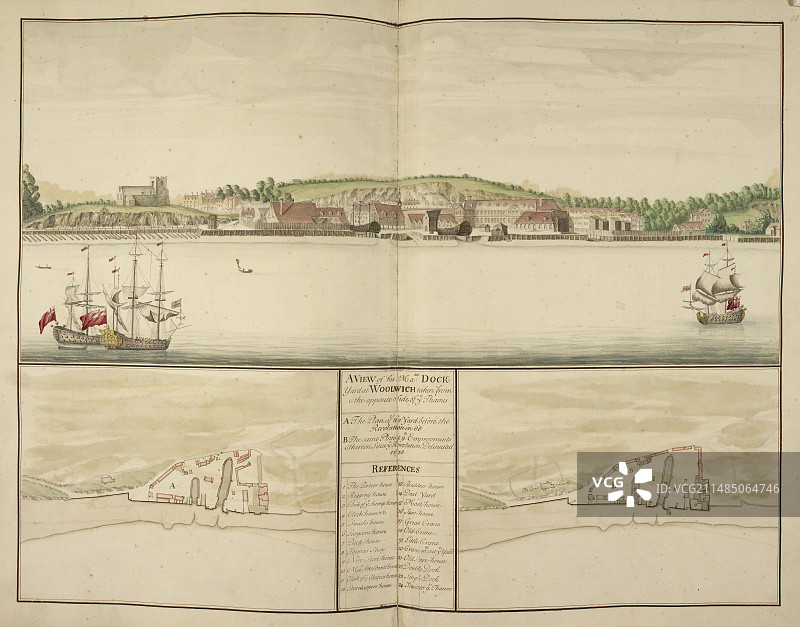 伍尔维奇船坞插画图片素材