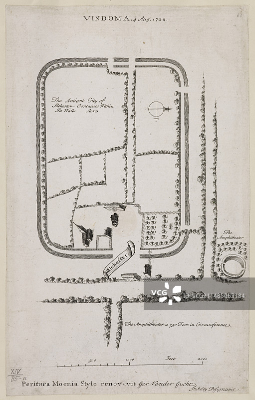 1722年汉普郡西尔切斯特规划图图片素材