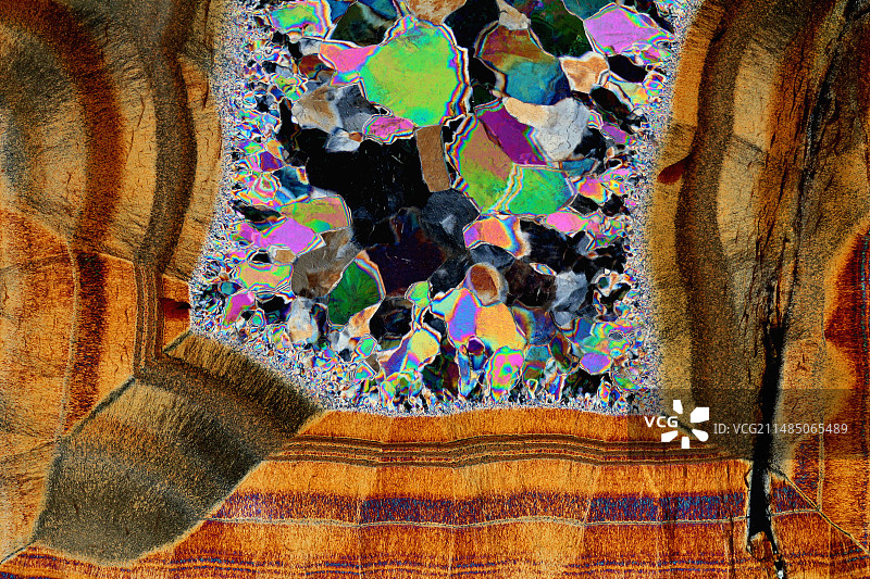 偏振光显微照片下的玛瑙图片素材