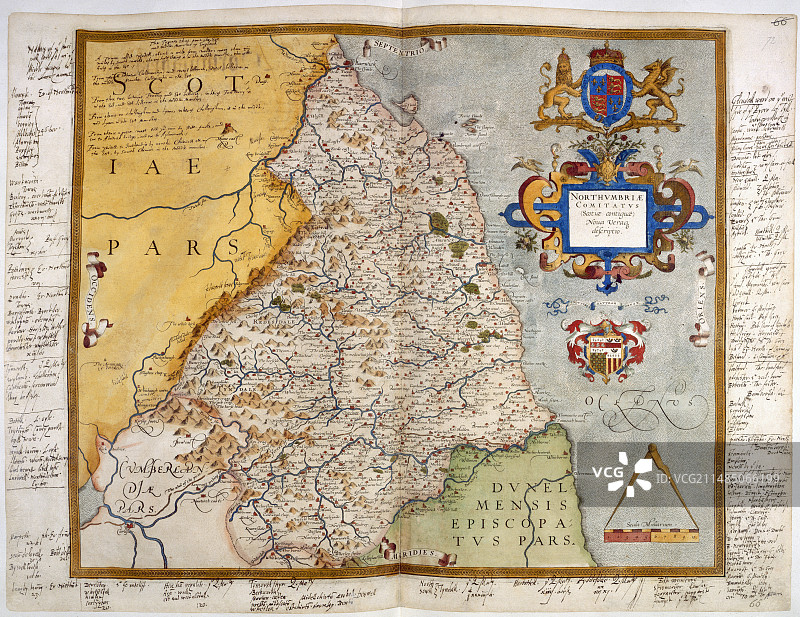 诺森伯兰郡地图图片素材