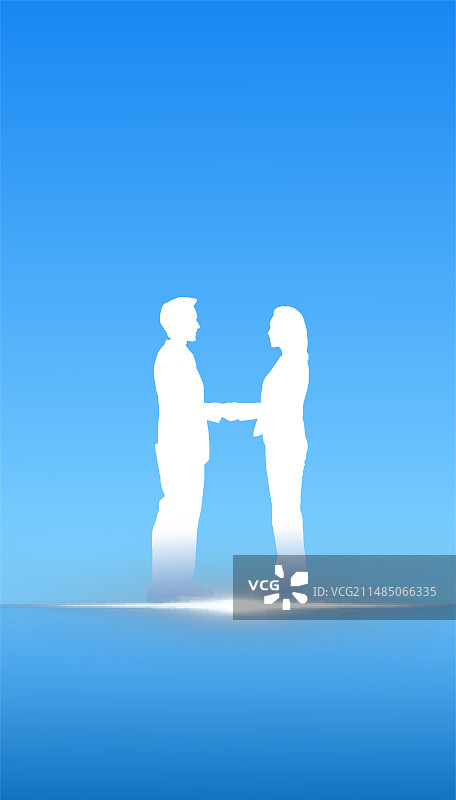 315国际消费者权益日两个人握手剪影简约背景图片素材