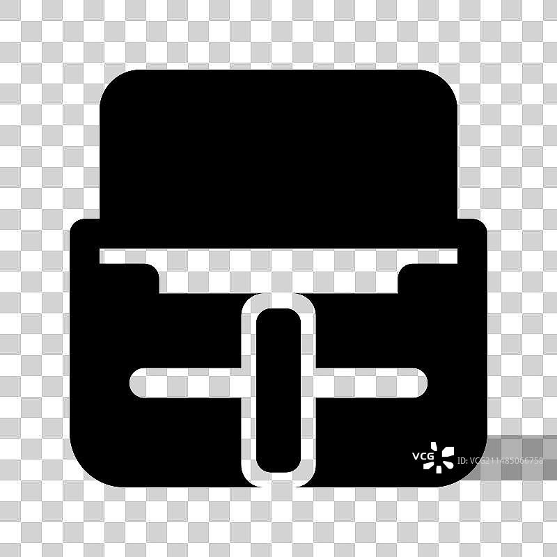 白色背景上的黑色公文包扁平图标图片素材