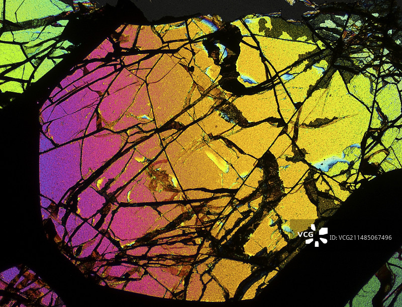 陨石布伦罕的显微照片图片素材