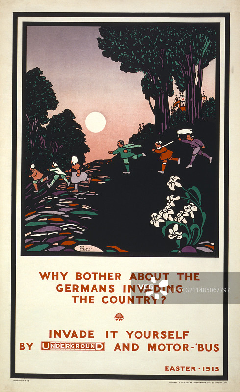 一战时期伦敦地铁海报图片素材