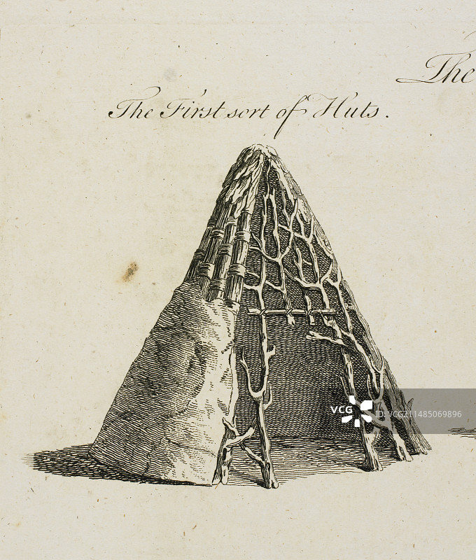 用树枝和泥土制成的小屋图片素材