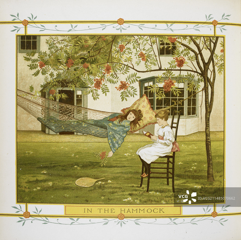 吊床上的年轻女孩图片素材