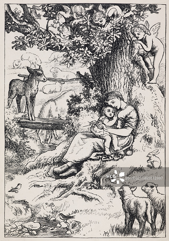 女人抱着孩子图片素材