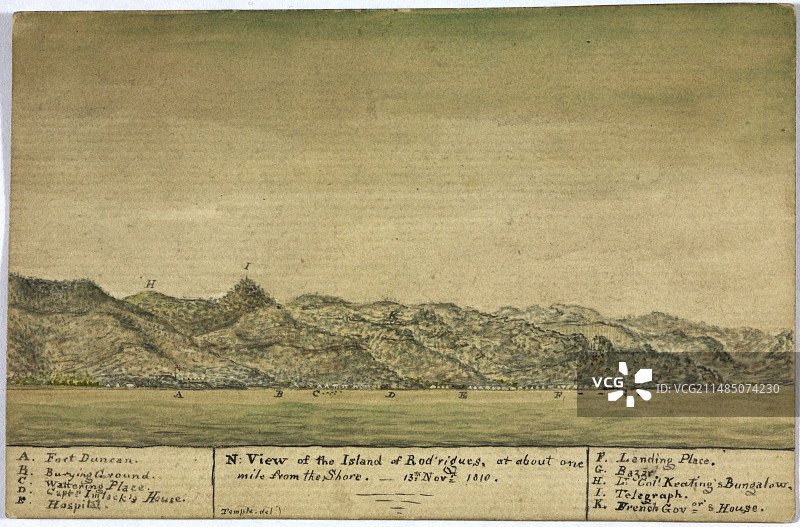 罗德里格斯岛，1810年图片素材