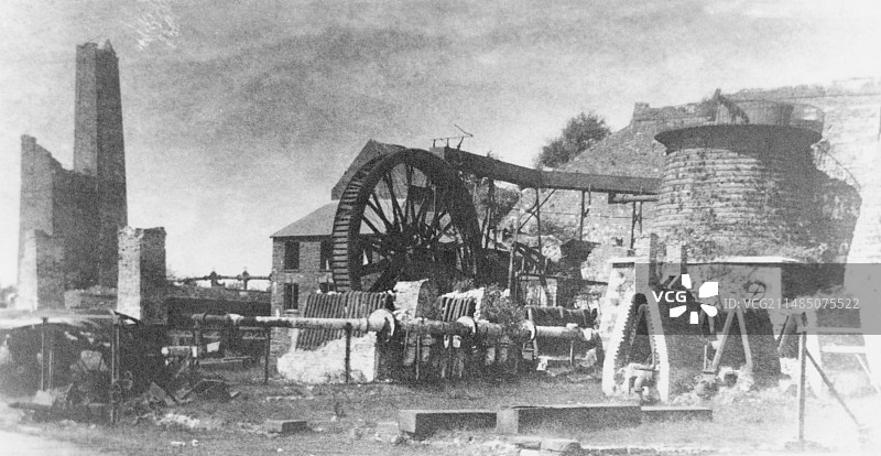 19世纪威尔士的钢铁厂图片素材